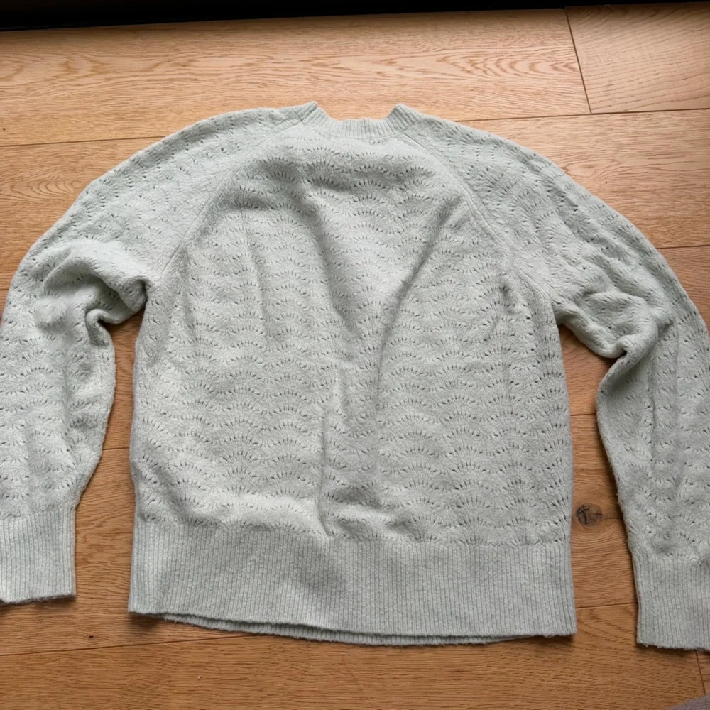 UNIQLO Light Souffle Yarn Pointelle Crew Neck Sweater pastel green  - M - Picture 6 of 13